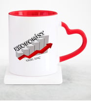 BK Gift Kişiye Özel Mesleki Ekonomist Kırmızı Kalpli Kupa Bardak  2