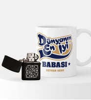 BK Gift Kişiye Özel Dünyanın En İyi Babası Benzinli Çakmak ve Kupa Seti-2 (Model 1)