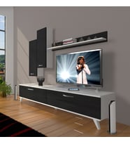 Decoraktiv Eko 7 Slm Std Retro Tv Ünitesi Tv Sehpası (Beyaz-Siyah)