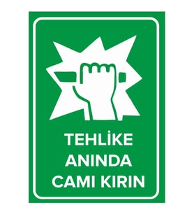 MIGNATIS - Tehlike Anında Camı Kırın Levhası - Sac Malzeme 25x35cm