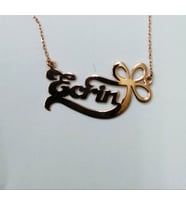 Hediyelik Kişiye Özel İsimli Gümüş Çiçek Kolye (Rose)