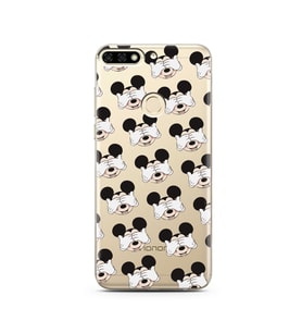 Mickey Tasarımlı Süper Şeffaf Silikon Telefon Kılıfı Huawei Honor 7c-Y7 (2018)
