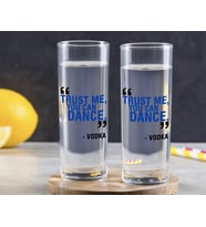 BK Gift Renkli Baskılı Trust Me You Can Dance Tasarımlı İkili Vodka Bardağı-1 (Beyaz)