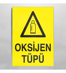 Oksijen Tüpü Uyarı Levhası 30x40cm