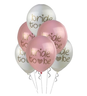Bride To Be Pastel Balon Pembe Beyaz 25 Adet ( Balonlar Sönüktür)