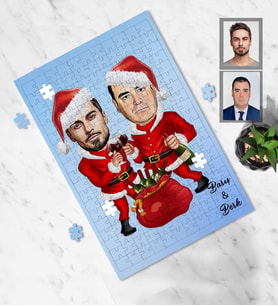 Kişiye Özel Yılbaşı Arkadaş Karikatürlü 130 Parça Puzzle Model-1