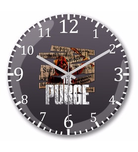 The Purge Newspapers  Duvar Saati Bombeli Gercek Cam