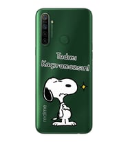 Snoopy Tasarımlı Süper Şeffaf Silikon Telefon Kılıfı Oppo Realmi 5i