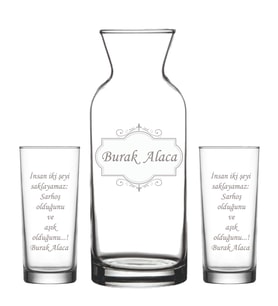 Kişiye Özel Rakı Karaf Seti Model 24-1