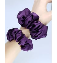 MelKady 131 - Saten Scrunchie Saç Lastiği Seti (Mor)