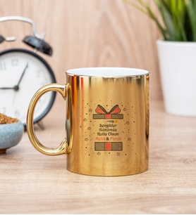 Sevgililer Günü Hediyesi Gold Kupa Bardak