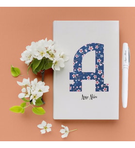 İsime Özel Hediye Harf Defter Kalem Seti - 24 (Beyaz)