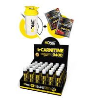 Ronic Nutrition L - Carnitine 3400 Ultimate 30 Ampul L Karnitin + Shaker ve 2 Adet Tek Kullanımlık Whey Protein Hediye