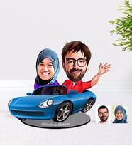BK Gift Kişiye Özel Sevgililer Karikatürlü Ahşap Biblo Model-52 (Beyaz)