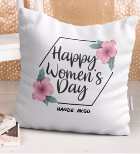 BK Gift Kişiye Özel Kadınlar Günü Beyaz Yastık-21