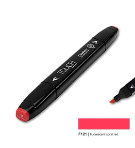 TOUCH TWIN MARKER F121 FLUORESCENT CORAL RED