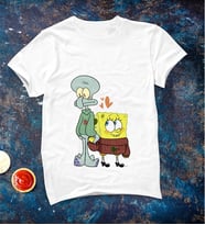 Sünger Bob & Squidward Tişörtü ( Büyük - Çocuk )