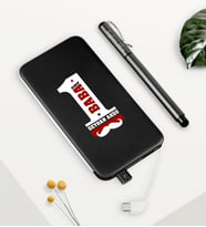 BK Gift Kişiye Özel 1. Sınıf Baba Siyah 5000 mAh Hızlı Şarj Powerbank Kalem Seti