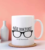 Kişiye Özel Göz Doktoru 2 Tasarımlı Beyaz Kupa