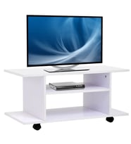 Tdesıgno Esna Tv Ünitesi Tv Sehpası Tekerlekli Raflı 80 Cm Beyaz