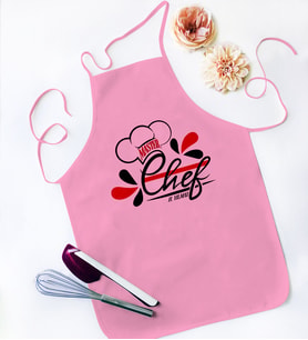 BK Gift Kişiye Özel Chef Pembe Mutfak Önlüğü  4