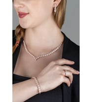 Gümüş Zirkon Taşlı Abiye Tasarım Set (Rose)