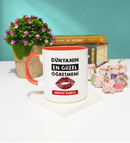 Dünyanın En Güzel Öğretmeni Kupa Bardak Turuncu