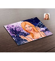 BK Gift Kişiye Özel Kadın Karikatürlü Ahşap Puzzle-21