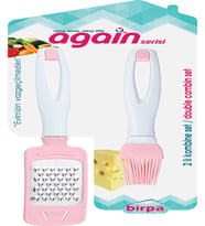 Again Saplı Mini Rende & Silikon Yumurta Fırçası Seti