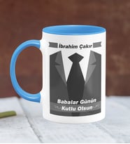 BK Gift Kişiye Özel Babalar Günü Temalı Mavi Kupa Bardak 25321m