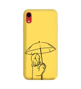 Iphone XR Çizgi Tasarımlı Sarı Lansman Telefon Kılıfı