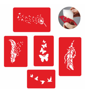 Kuşlar Ve Tüyler Dövme ve Şablon Seti Tattoo SPREYSİZ
