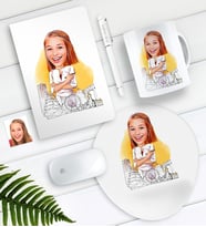 BK Gift Kişiye Özel Kadın Mimar Karikatürlü Defter Kalem Kupa Mouse Pad Seti (Model 1)