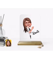 BK Gift Kişiye Özel Kız Çocuk Karikatürlü Ahşap Standlı Çerçeve-1 (Beyaz)