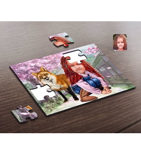 BK Gift Kişiye Özel Kız Çocuk Karikatürlü Ahşap Puzzle-9