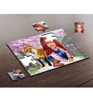 BK Gift Kişiye Özel Kız Çocuk Karikatürlü Ahşap Puzzle-9