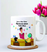BK Gift Kişiye Özel Öğretmenler Günü 9 Temalı  Beyaz Kupa Bardak