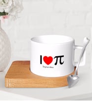 BK Gift Kişiye Özel Matematik Öğretmeni Ahşap Altlıklı Seramik Fincan-12 (Beyaz)