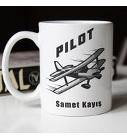 Kişiye Özel Pilot Kupa Bardak (Beyaz)