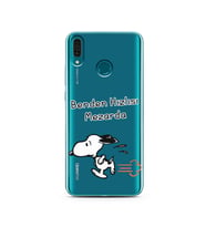 Snoopy Tasarımlı Süper Şeffaf Silikon Telefon Kılıfı Huawei Y9 2019