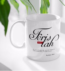 BK Gift Kişiye Özel Mânâ Feriştah Beyaz Kupa Bardak