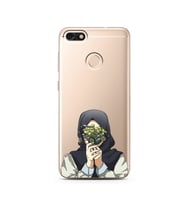 Kapalı Çiçekli Kız Tasarımlı Süper Şeffaf Silikon Telefon Kılıfı Huawei P9 Lite 