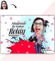 BK Gift Kişiye Özel Bayan Fotoğraf Sanatçısı Karikatür Baskılı Yaş Pasta İçin Yenilebilir Şekerli Kağıt  1(Sadece Kağıt)