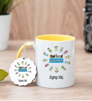 Okul Öncesi Öğretmeni Sarı Kupa Bardak Ve Anahtarlık Set