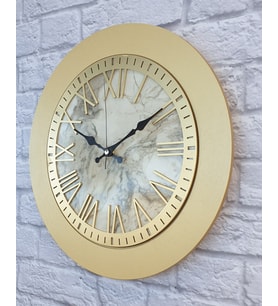 Markakanvas Mermer Desenli Altın(GOLD) Duvar Saati (Altın)
