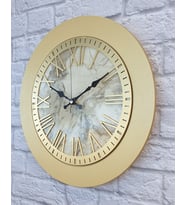 Markakanvas Mermer Desenli Altın(GOLD) Duvar Saati (Altın)