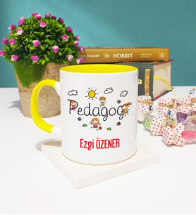 Pedagoga Özel Tasarımlı Pedagog Kupa Bardak Sarı