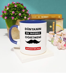 Dünyanın En Yakışıklı Öğretmeni Kupa Bardak Lacivert