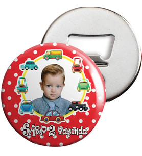Araba Kırmızı Konsept Açacaklı Magnet Kişiye Özel