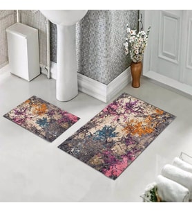 Banyo Halısı Ikili Klozet Takımı Kaymaz Tabanlı (60 xm x 100 cm + 40 cm x 60 cm) 